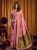 Khadi Cotton Saree With Elegant Jhallar Border Paired With A Katha Work Modal With Mina & Zhallar