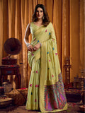 Khadi Cotton Saree With Elegant Jhallar Border Paired With A Katha Work Modal With Mina & Zhallar
