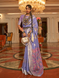 Purple Pashmina Kashmiri Modal Saree With Blouse Piece