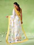 Multicolor Silk Blend Printed Saree With Blouse Piece
