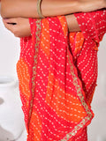 Multicolor Georgette Embellished Saree With Blouse Piece