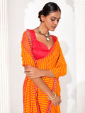 mustard Georgette Embellished Saree With Blouse Piece