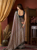 Multi Colour Cluster Digital Saree With Jacquard Border & Jhallar Saree With Blouse Piece