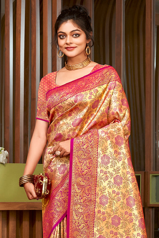 Purple Silk Saree With Blouse Piece