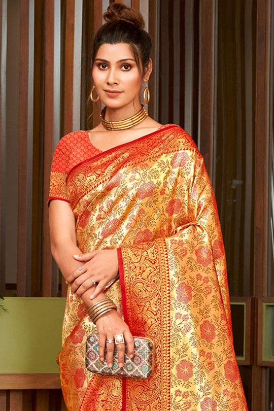 Maroon Silk Saree With Blouse Piece