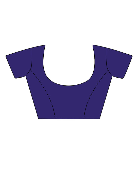 Blue Art Silk Saree With Blouse Piece