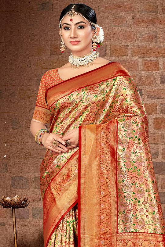 Maroon Silk Saree With Blouse Piece