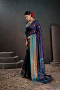 Soft Silk Chitt Palu With Contrast Blouse Weaving Saree