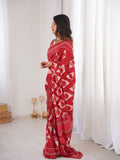 Soft Pure Cotton Hand Bagru Print Sarees With Blouse Pice