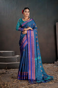 Soft Silk Chitt Palu With Contrast Blouse Weaving Saree