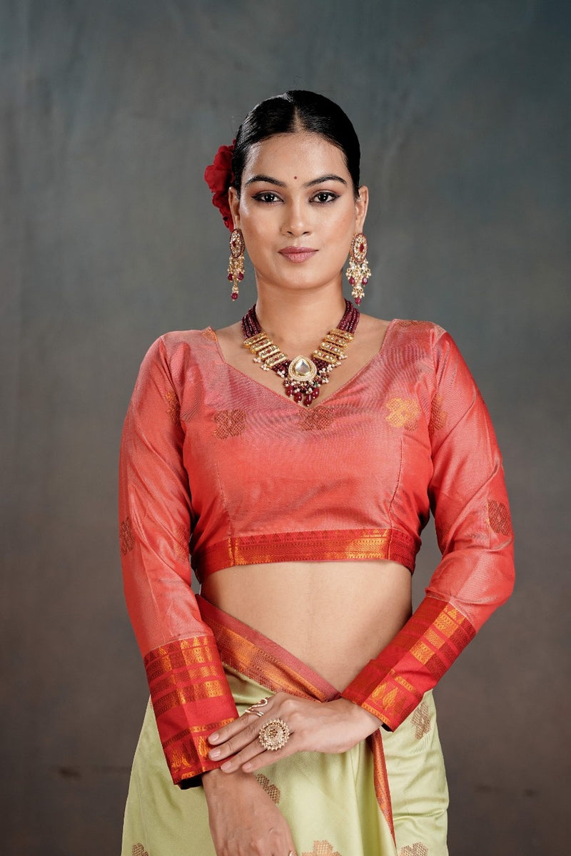 Buy Soft Silk Chitt Palu With Contrast Blouse Weaving Saree 55636 ...