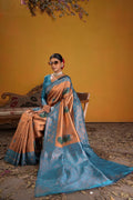 Kanjeevaram Silk Rich Palu With Contrast Blouse Weaving Silk Saree