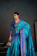 Soft Silk Chitt Palu With Contrast Blouse Weaving Saree