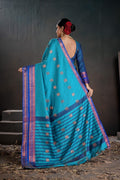 Soft Silk Chitt Palu With Contrast Blouse Weaving Saree