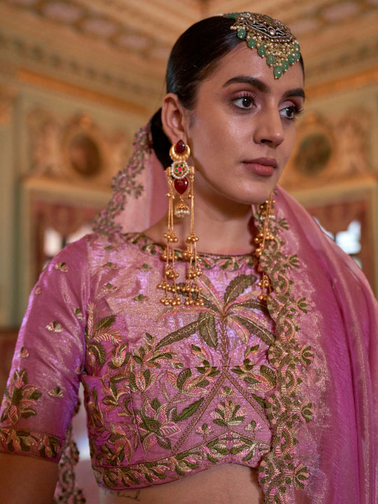 Soft Tissue Multi Thread Work Embroidered Saree