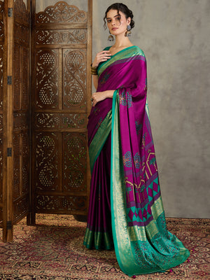 Wine Semi Modal Saree With Blouse Piece