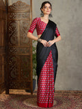 Red Semi Modal Saree With Blouse Piece