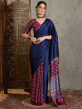 Wine Semi Modal Saree With Blouse Piece