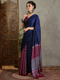 Wine Semi Modal Saree With Blouse Piece