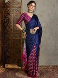 Wine Semi Modal Saree With Blouse Piece