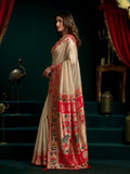 Tissue Paithani Saree Mina With Lotus Zari Border And Stylish Pum Pum Detailing
