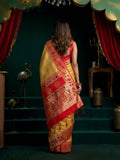 Tissue Paithani Saree Mina With Lotus Zari Border And Stylish Pum Pum Detailing