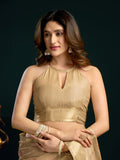 Cream Munga Cotton Mina Work Saree With Jari Border Saree With Blouse Piece