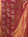 Pink Banarasi Silk Saree With Blouse Piece