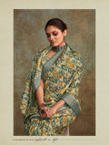 Multi Colour Handloom Silk Floral Print  With Sequence Weaving In Body With Blouse Piece