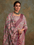 Multi Colour Handloom Silk Floral Print  With Sequence Weaving In Body With Blouse Piece