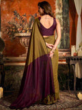 Mehendi Cotton Saree With Blouse Piece