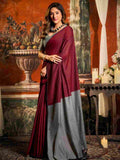 Red Cotton Saree With Blouse Piece