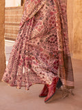 Pink Printed Zari Tissue Saree With Blouse Piece