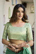 Teal Green Paithani Saree With Blouse Piece