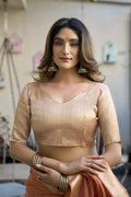 Orange Paithani Saree With Blouse Piece