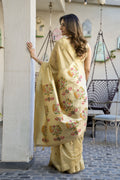Cream Paithani Saree With Blouse Piece
