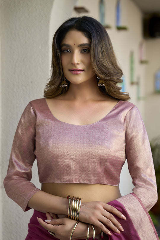 Pink Paithani Saree With Blouse Piece