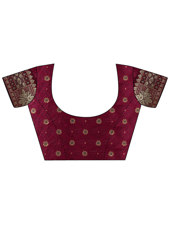 Maroon Georgette Daily Wear Saree With Blouse Piecde
