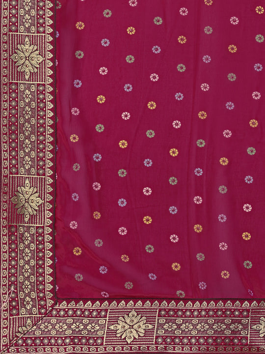 Pink Georgette Daily Wear Saree With Blouse Piecde