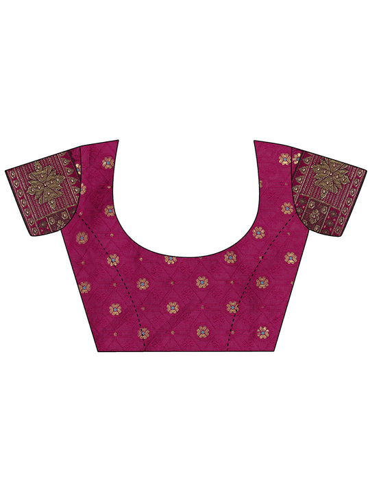 Pink Georgette Daily Wear Saree With Blouse Piecde