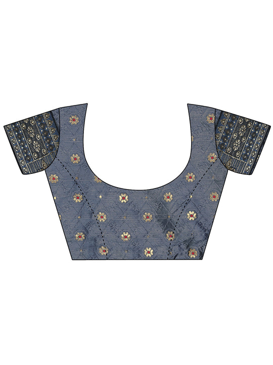 Grey Georgette Daily Wear Saree With Blouse Piecde