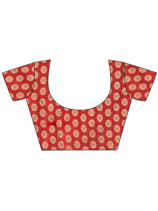 Red  Georgette Festive Wear Saree With Blouse Piecde