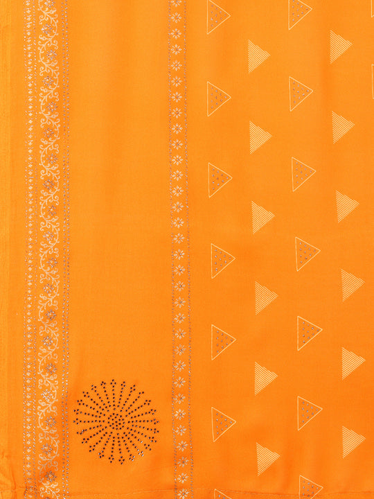 Yellow  Georgette Festive Wear Saree With Blouse Piecde