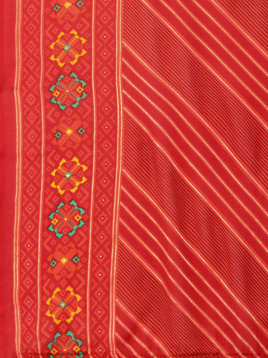 Red  Georgette Daily Wear Saree With Blouse Piecde