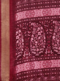 Maroon Paper Silk Daily Wear Saree With Blouse Piecde