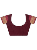 Maroon Paper Silk Daily Wear Saree With Blouse Piecde