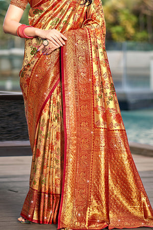 Maroon Silk Saree With Blouse Piece