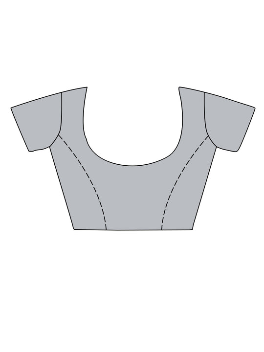 Blue Cotton Saree With Blouse Piece