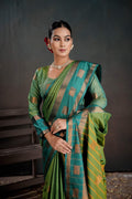 Soft Silk Chitt Palu With Contrast Blouse Weaving Saree