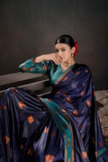 Soft Silk Chitt Palu With Contrast Blouse Weaving Saree